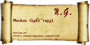 Medus Gyöngyi névjegykártya